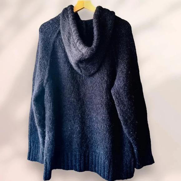 Sweaty Betty Brushed Boucle Knit Hoodie Navy Size 6 - Picture 3 of 9